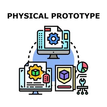 Product development process physical prototype icon Stock Illustration