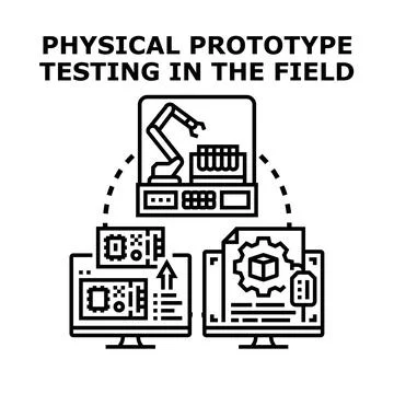 Product development process physical prototype testing Stock Illustration