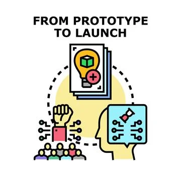 Product development process from prototype to launch イラスト素材