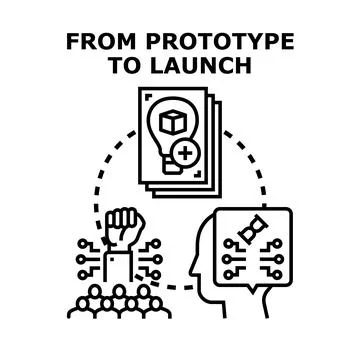 Product development process from prototype to launch イラスト素材