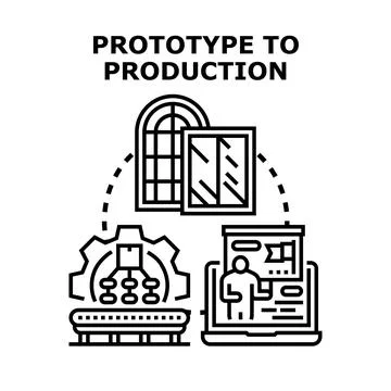 Product development process from prototype to production Stock-Illustration