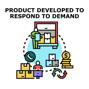 Product development process responding to market demand Stock Illustration