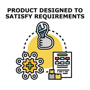 Product development process satisfying client requirements concept Stock Illustration