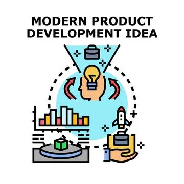Product development process workflow creating new ideas 스톡 일러스트