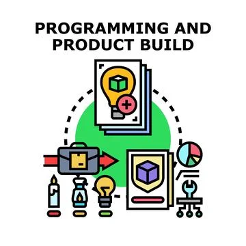 Product development programming and building process Stock Illustration