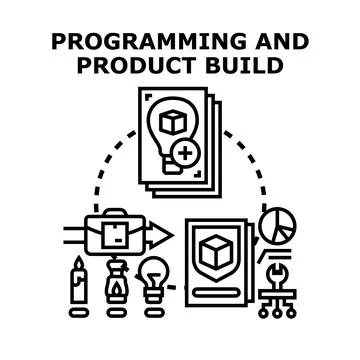 Product development programming and building process Stock Illustration