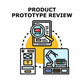 Product development prototype review process concept Stock Illustration