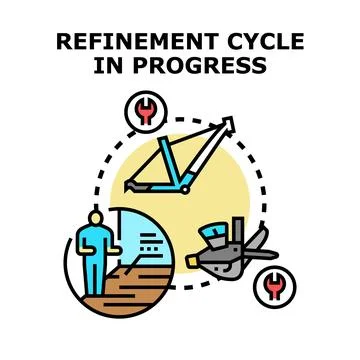 Product development refinement cycle vector concept Stock Illustration
