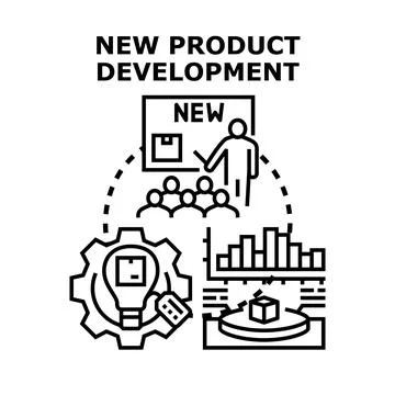 Product development strategy creating innovative business solutions Stock Illustration