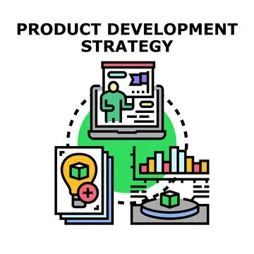 Product development strategy planning and innovation process Stock Illustration