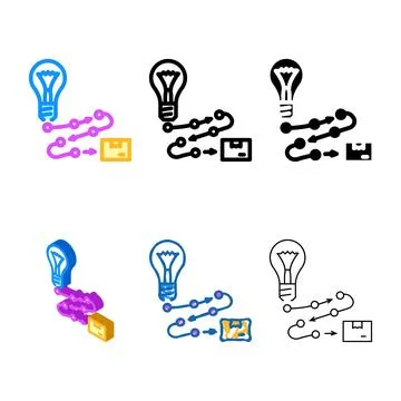 Product development variants business process color icon vector 스톡 일러스트