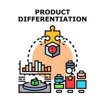 Product differentiation concept identifying unique market positioning Stock Illustration