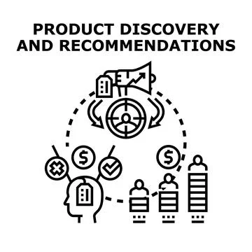 Product discovery and recommendations for consumer engagement Stock Illustration