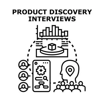 Product discovery interviews process optimizing user experience Stock Illustration