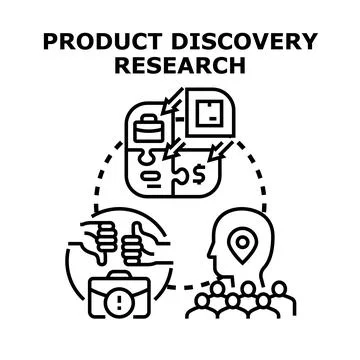 Product discovery research process with user insights Stock Illustration