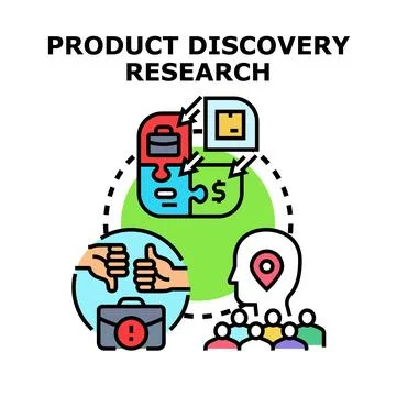 Product discovery research process with user insights Stock Illustration