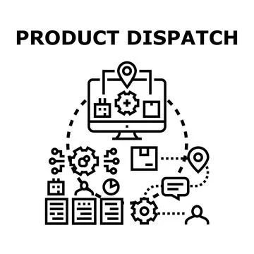 Product dispatch workflow organizing shipping and delivery operations Ilustração Stock