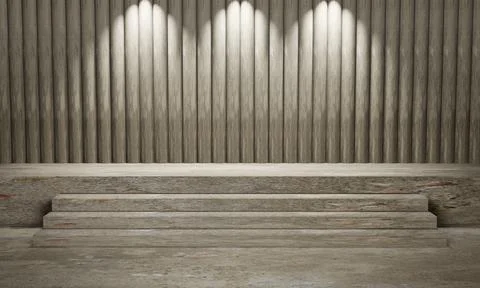 Product display backdrop with patterned wall concrete texture 3d rendering Foto stock