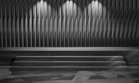 Product display backdrop with patterned wall concrete texture 3d rendering Foto stock