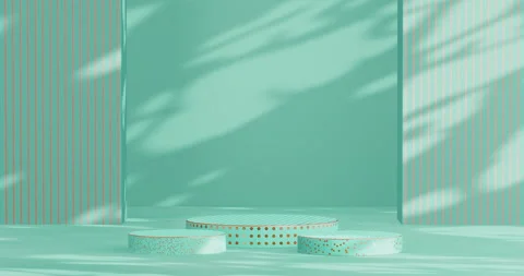 Product display background. Three rotating podiums. Seamlessly looped video. Stock Footage 244835838