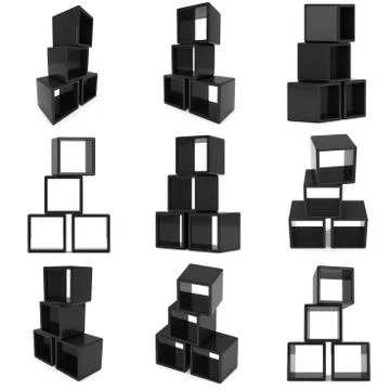 Product display boxes 3D. Stock Illustration