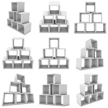 Product display boxes 3D. 스톡 일러스트