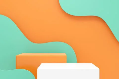 Product display design. 3D rendering. Illustrazione stock