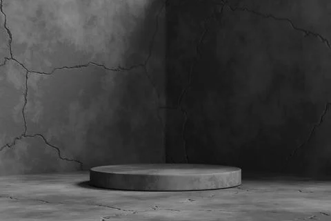 Product display design with cement texture. 3D rendering. Stock Illustration