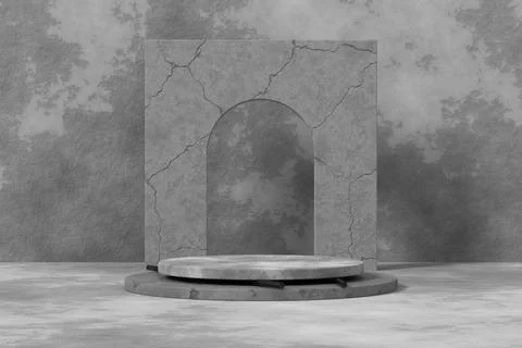 Product display design with cement texture. 3D rendering. Stock Illustration