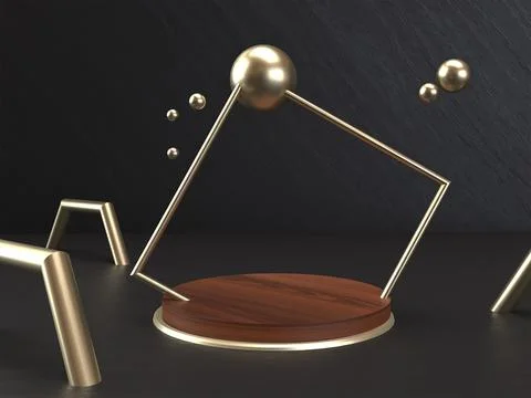 A Product Display In Geometrical Shape 3D Render Stock Illustration