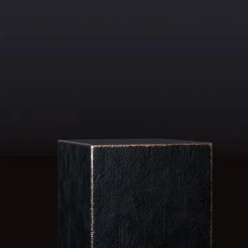 Product display platform. One step black and gold rough textured podium isola Stock Illustration