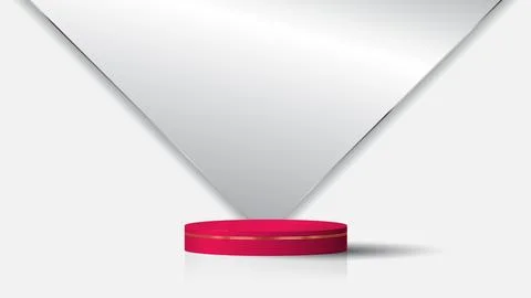 Product display podium, dark red pink podium with elegent background, studi.. Stock Illustration