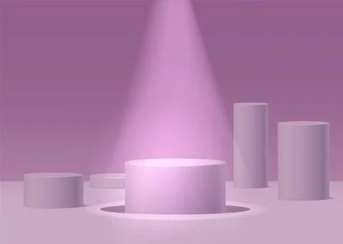 Product display presentation realistic 3d cylinder pedestal podium Stock Illustration