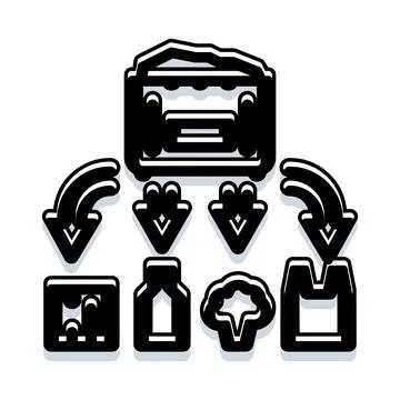 Product distribution and export process logistics icon 스톡 일러스트