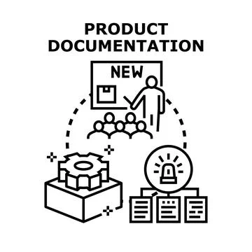 Product documentation creating new instruction guidelines Stock Illustration