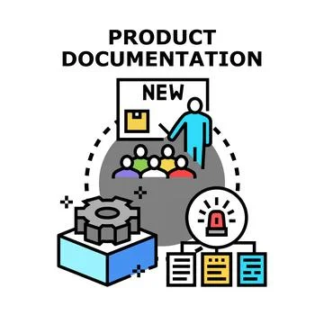 Product documentation creating new instruction guidelines Stock Illustration