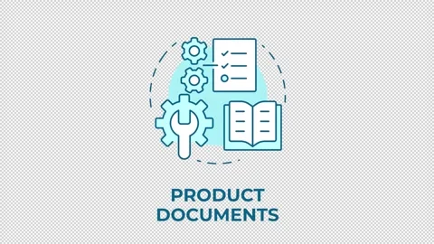 Product documents blue concept icon animation Stock Footage 341023646