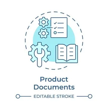 Product documents soft blue concept icon Illustrazione stock