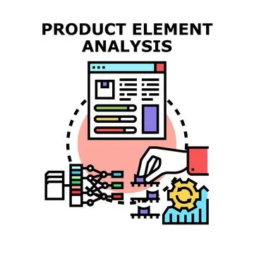 Product element analysis optimizing business strategy development Stock Illustration