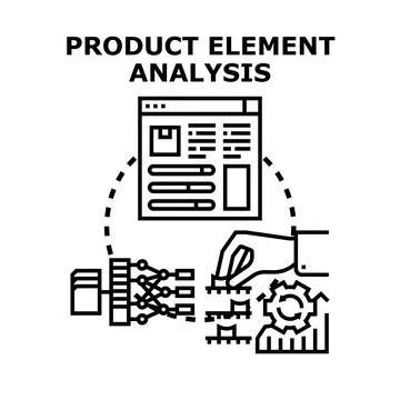 Product element analysis optimizing business strategy development Stock Illustration