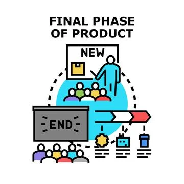 Product end of life cycle developing strategies Stock Illustration