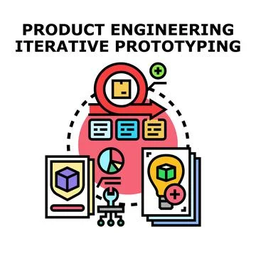 Product engineering iterative prototyping cycle development process Stock Illustration