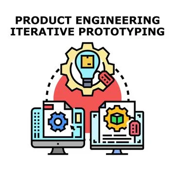 Product engineering iterative prototyping cycle Stock Illustration