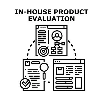 Product evaluation process in house development and management Stock Illustration