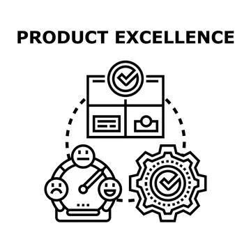 Product excellence concept vector improving customer satisfaction Stock Illustration