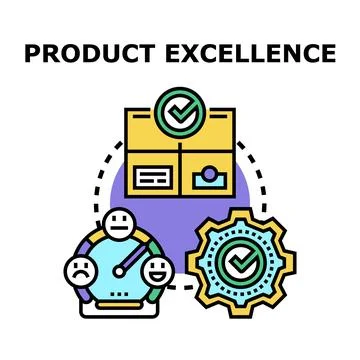 Product excellence concept vector improving customer satisfaction Stock Illustration