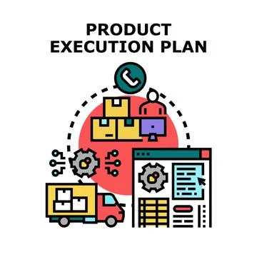 Product execution plan concept organizing manufacturing process イラスト素材