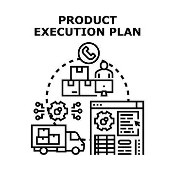Product execution plan concept organizing manufacturing process Stock Illustration