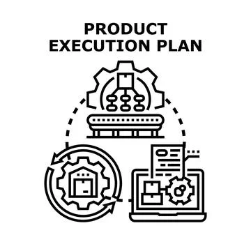 Product execution plan strategy developing production cycle Stock Illustration