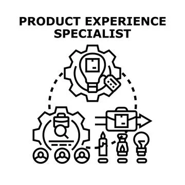 Product experience specialist developing client centric solutions Stock Illustration